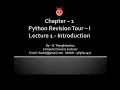 Chapter 1 - Lecture 1