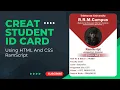 Create a Student ID Card with HTML and CSS RamScript Tutorial Project 5 Web Page Design