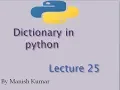 Dictionary in python Key-value Pair Containers Lecture 25