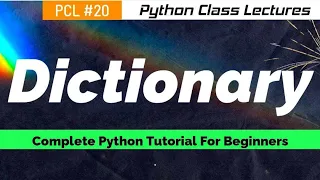 PCL-20 Python DICTIONARY Data Structures Questions Practice Python Tutorial For Beginners