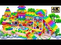 Download Lagu Build Miniature Mansion Has Swimming Pools And Rainbow Rooftop With Slide For Turtle And Hamster