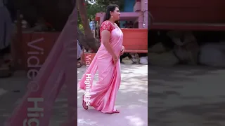 126 plain satin saree with brocade blouse saree scene in serials tamil saree vlog