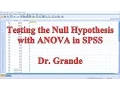 Testing the Null Hypothesis with ANOVA in SPSS