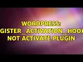 Wordpress register - activation