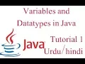 What are variables and data types in java Tutorial 1 for Beginners in