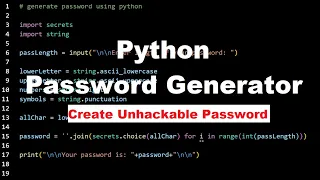 Password Generator using Python Python Tutorial