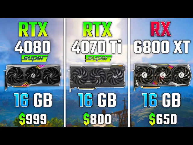 RTX 4080 SUPER vs RTX 4070 Ti SUPER vs RX 6800 XT | Test in 7 Games