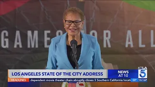 L A Mayor Bass gives State of the City address ahead of FIFA World Cup Super Bowl Olympics