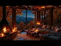 Thanksgiving Piano Porch Ambience 🍂Fire Sounds Relaxation for a Warm Holiday Season \u0026 Healing