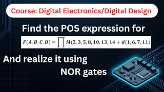 Find the POS expression and realize it using NOR gates