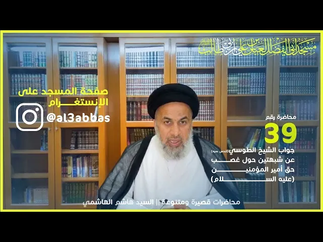 جواب الشيخ الطوسي (قدس سره) عن شبهتين حول غصب حق أمير المؤمنين (عليه السلام)- السيد هاشم الهاشمي