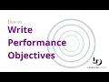 How to Write Performance Objectives