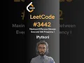 LeetCode Maximum Difference Between Even and Odd Frequency I - Python