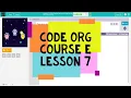 Code org Course E Lesson 7 Alien Dance Party with Sprite Lab - Code Org 2020