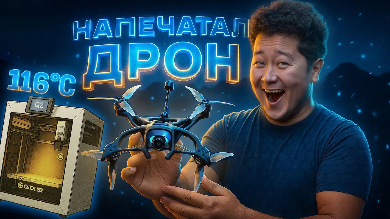 Печать FPV-дронов на 3D принтере | Инженерные материалы, AI и 5 синевупов [Qidi Q2]