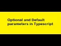 Optional and default parameters in Typescript