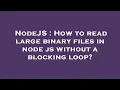 NodeJS How to read large binary files in node js without a blocking loop