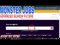 How To Use Advanced Search Filters On Monster Jobs