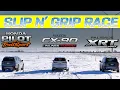 Lagu AWD Snow Test! 2026 Hyundai Palisade XRT Pro vs Honda Pilot TrailSport vs Mazda CX-90. Slip N' Grip.