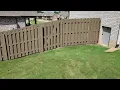 Scheuermann Stain Sherwin-Williams Woodscapes Rain Refresh Tobacco color stain on Shadowbox fence