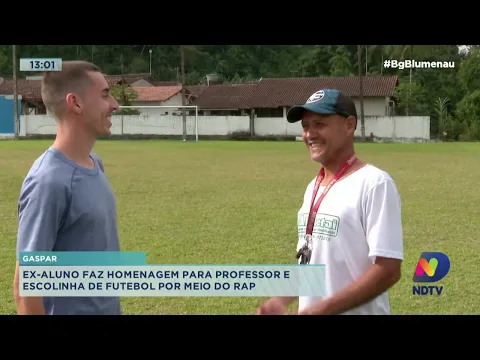 Gaspar: ex-aluno faz homenagem para professor e escolinha de futebol por meio do rap