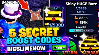 ALL 5 SECRET Slime RNG Boost Codes! *500B+ SLIME*
