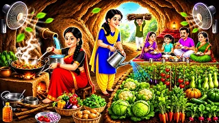 गरीब परिवार ने पहाड़ के अंदर बनाया सपना जैसा घर | भूमिगत सब्ज़ी फार्म और देसी रसोई | Village Story