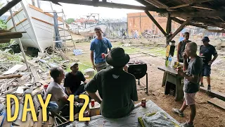 We drilled the wrong hole! Boat building, beers, barbecue and friends — Sailing Yabá 180