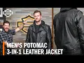 Harley-Davidson Men s Potomac 3-in-1 Leather Motorcycle Jacket Overview