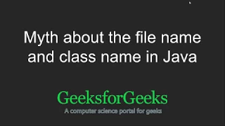 Myth about the file name and class name in Java GeeksforGeeks