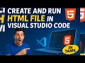 How to create html file in visual studio code tamil Run HTML CSS and JavaScript