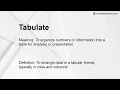 Tabulate Meaning
