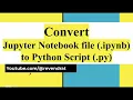 Convert Jupyter Notebook to Python Script