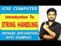 Introduction to String Icse Class 10 String full explanation ICSE class 10