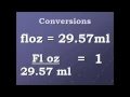 Conversion Fluid Ounce to Milliliters and back again wmv