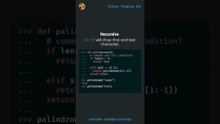 How to Find a Palindrome Recursively and Optimally in Python