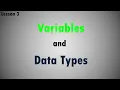 Variables and Data Types Lesson 3