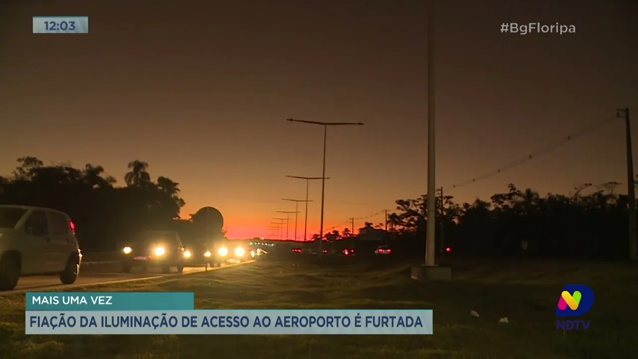 Fiação da iluminação na rodovia de acesso ao aeroporto é furtada