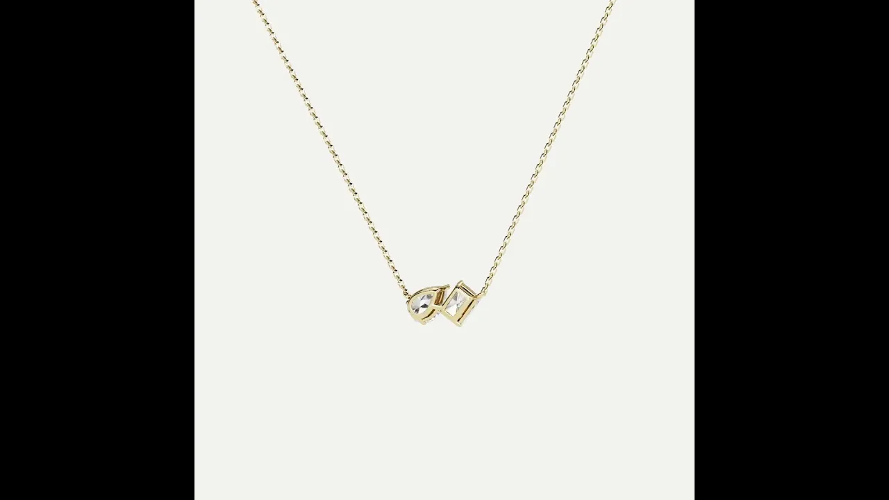 Radiant & Pear Lab-Grown Diamond Toi et Moi Pendant Necklace