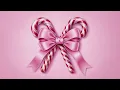 Pink Candy Cane Christmas Wallpaper Aesthetic TV Background Whimsical Christmas Ambience No Sound