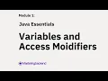 5 Java Essentials Variables and Access Modifiers