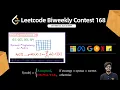 Leetcode Biweekly Contest 168 Rank 280 Q1 Q2 Q3 Q4 2-d DP Complete Explained in C