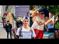 Invisible rope prank in mall