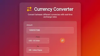 Currency Converter using HTML CSS JavaScript Real-Time Exchange Rates