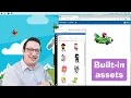 JavaScript tutorial Exploring built-in assets Greeting card with code Coding for beginners