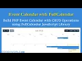 PHP Event Calendar using FullCalendar JS Library