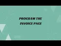 34 Program the invoice page