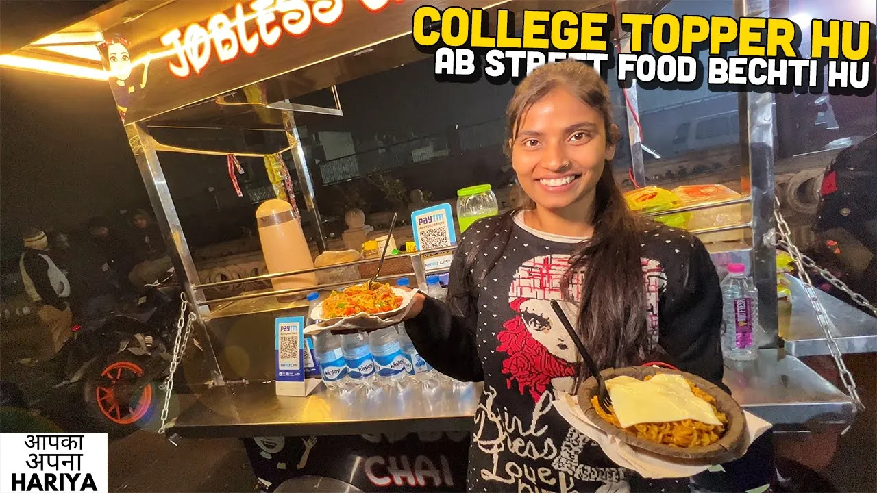 Indian Street Food Lucknow   21 Year Old College Topper sells Maggi, Bombay Sandwich, Makhani Pasta