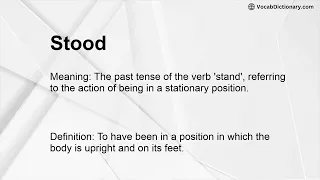 Stood Meaning