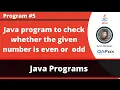 Java program to check whether the given input number is even or odd